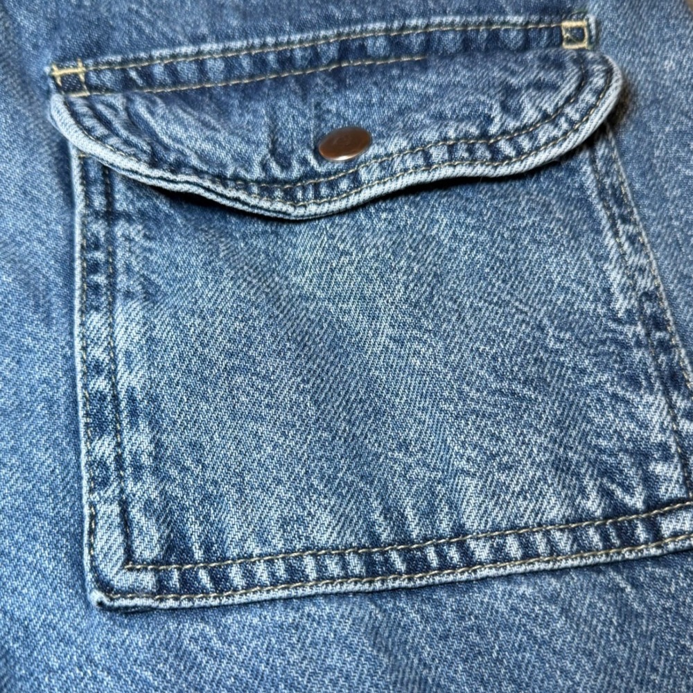 Aeropostale Womens Size 6 Utility Cargo Jeans Blue Denim Wide Leg Y2K Baggy - Picture 13 of 16